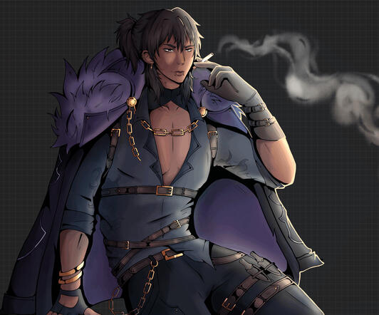 Half-body render no background