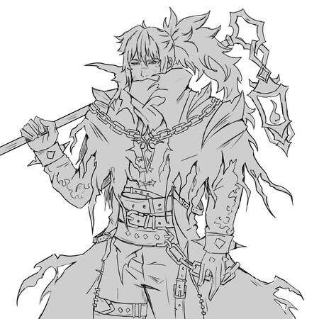 Half-body sketchno background