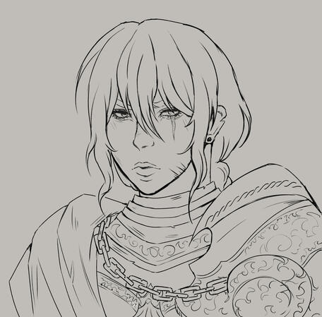 Portrait sketch no background