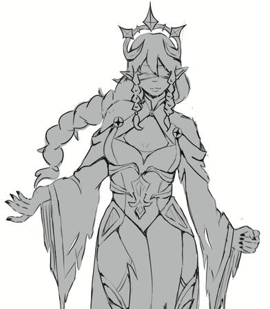 Half-body sketch no bg